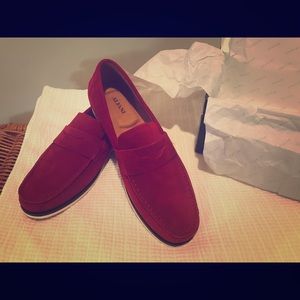 Red Suede Alfani Mens loafer size 12